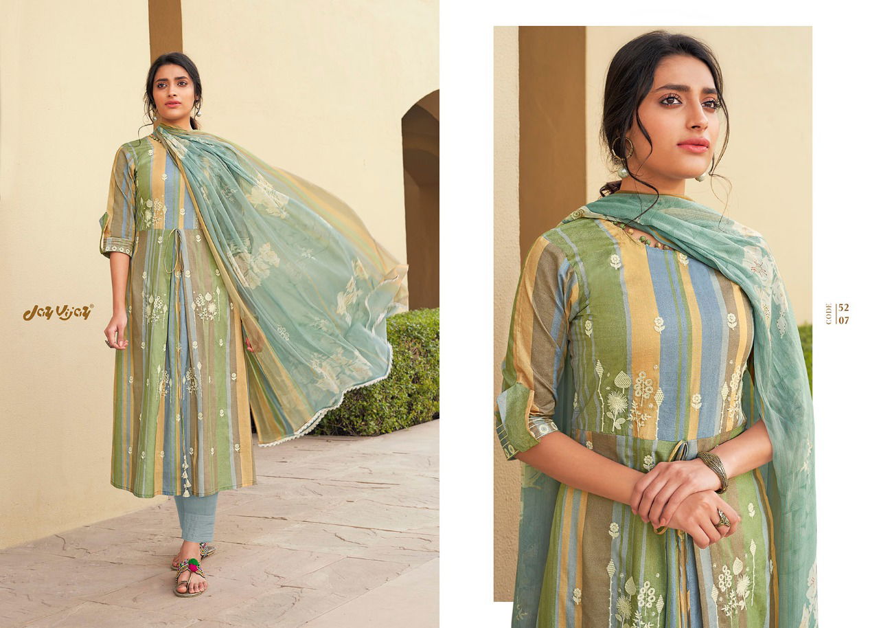 JAY VIJAY GUZARISH latest  Digital print With embroidery Work Pour cotton collection